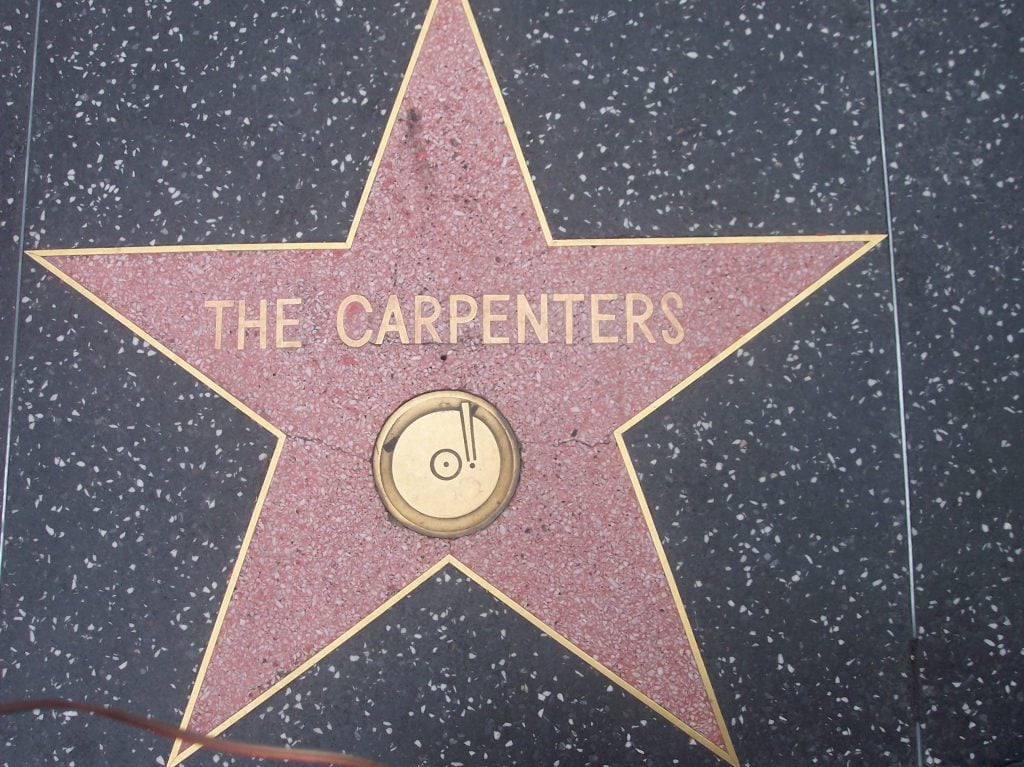 The Carpenters star on the Hollywood Walk of Fame.