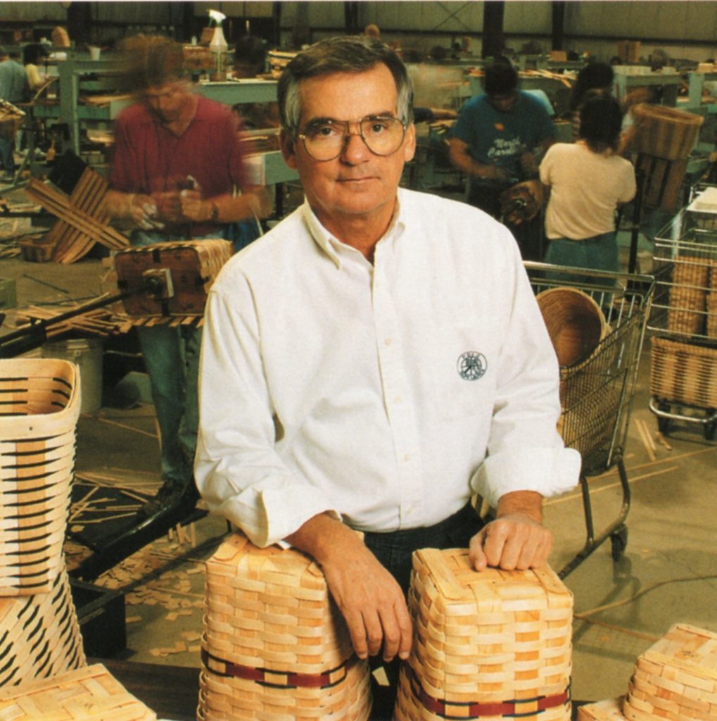 Founder Dave Longaberger in Ohio basket factory