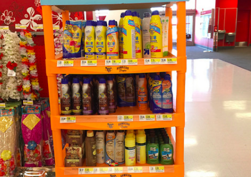 a variety of sunscreens in stores