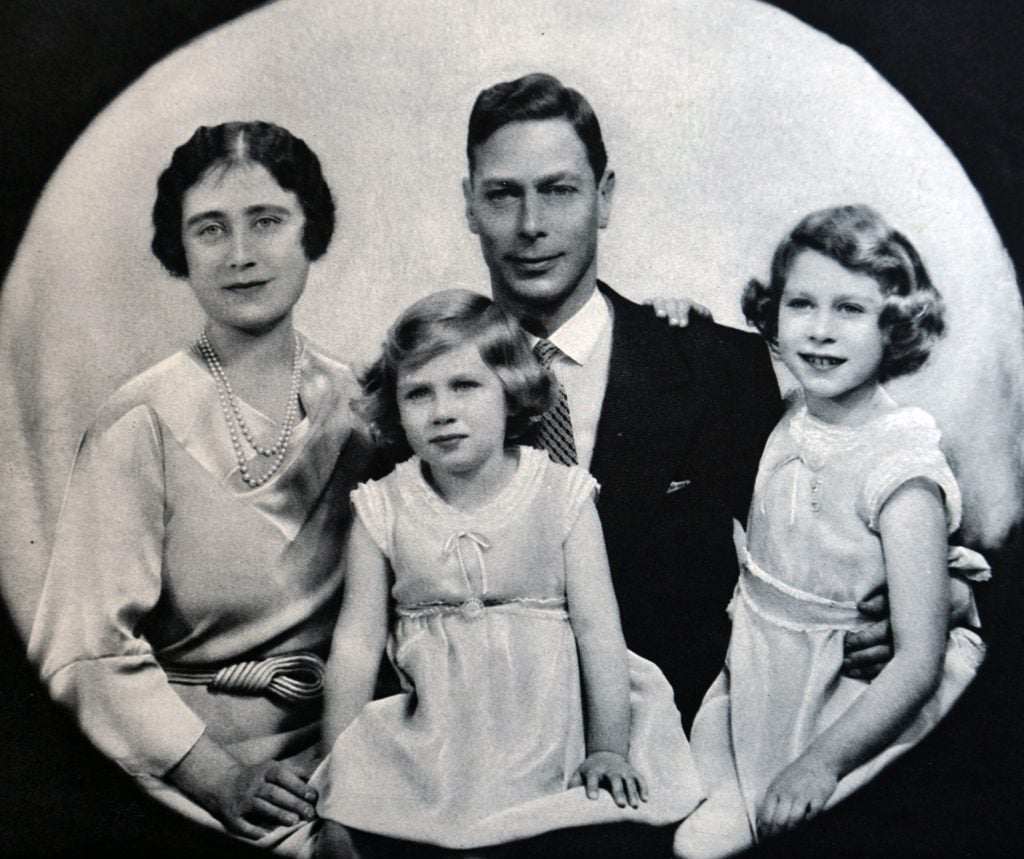 1920 Family Photo of Queen Elizabeth II and Princess Margaret