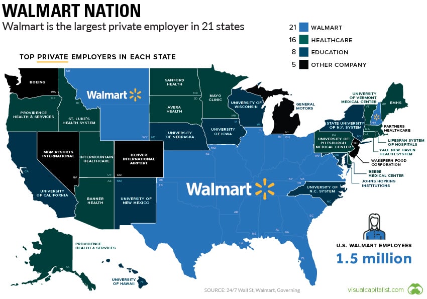 Find Out Which Company Is The Largest Employer In Your State