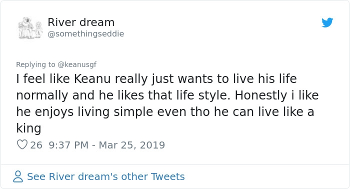 keanu reeves twitter comment
