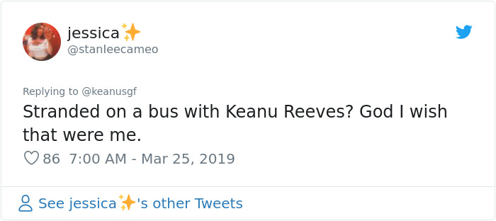 keanu reeves twitter comment