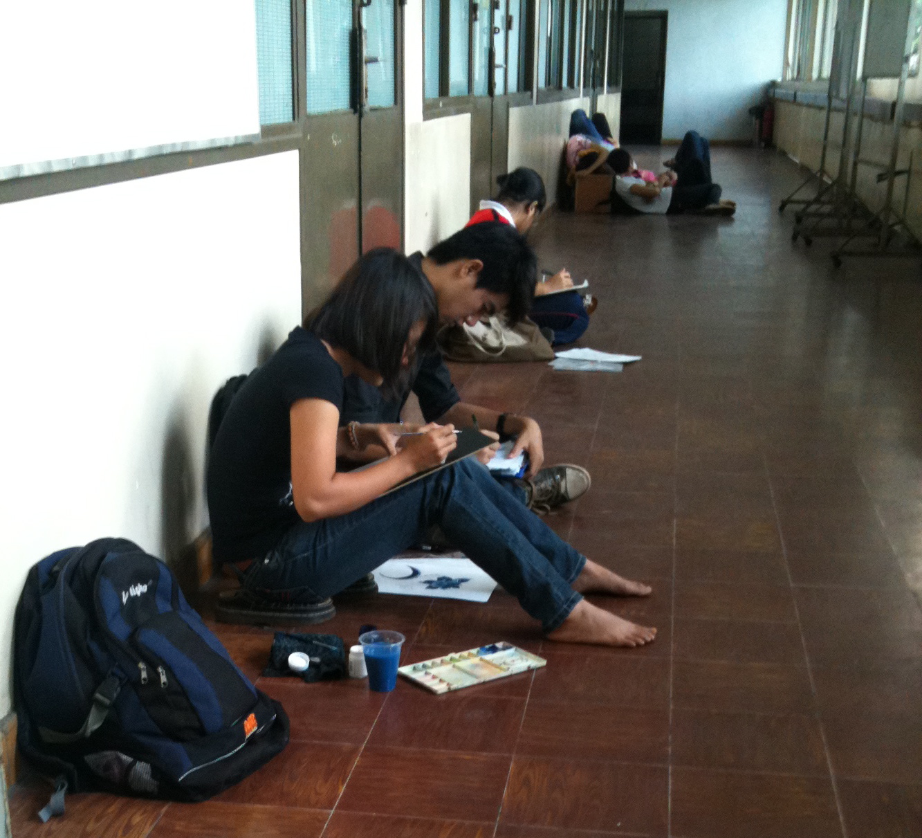 students in hallway 