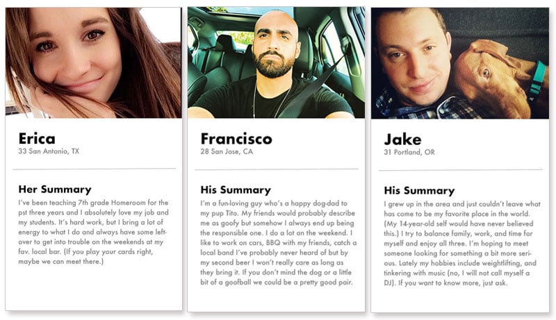 online dating profiles examples