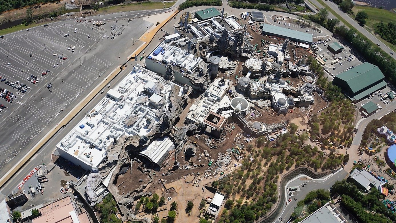 aerial view of star wars land 