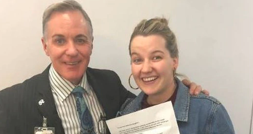 Bridie, who was involved with prank war with dad and airline crew