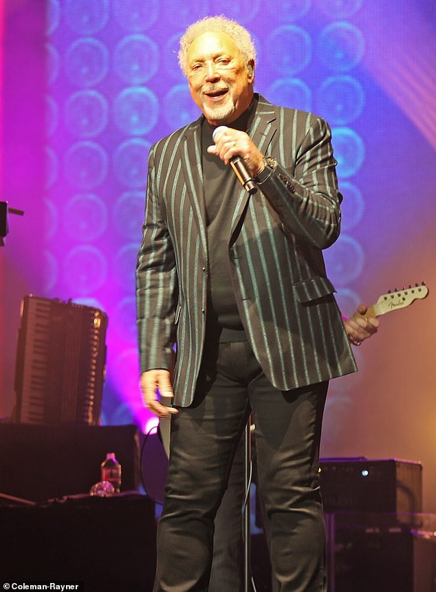 Tom Jones on stage at his show
