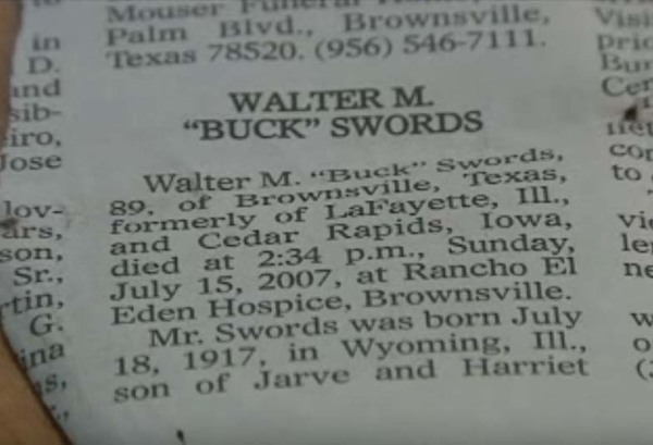 Walter "Buck" Swords obituary