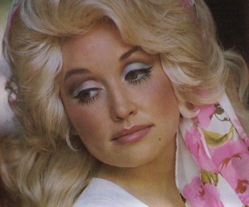 Dolly Parton makeup close-up