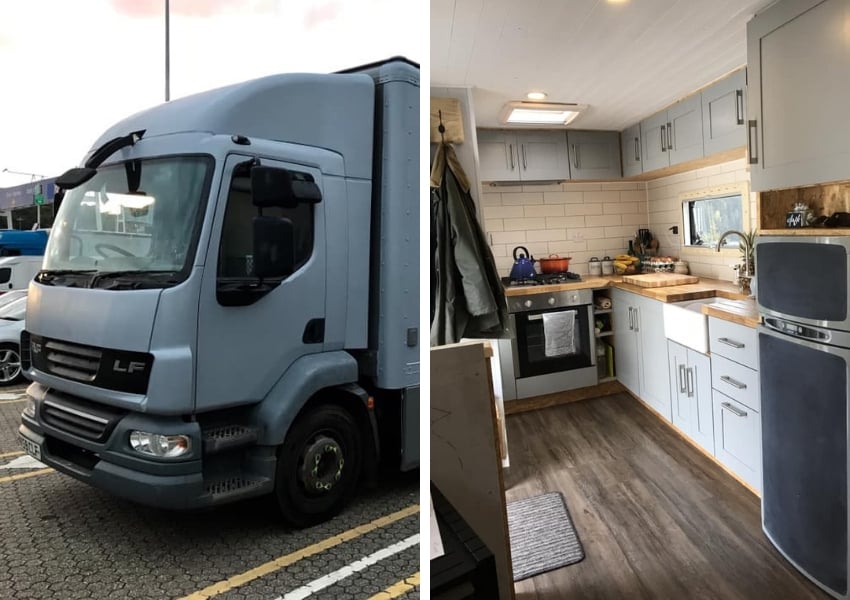 after photos of the old bread truck turned tiny home