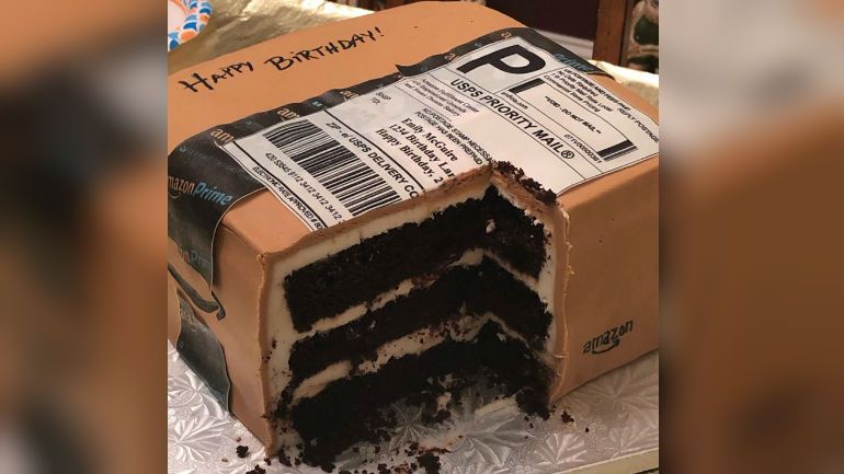 amazon box birthday cake