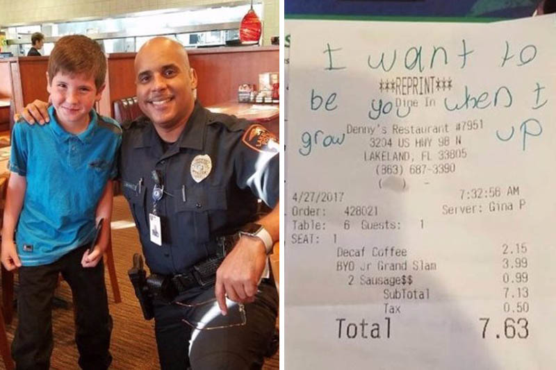 little boy writes sweet note for cop