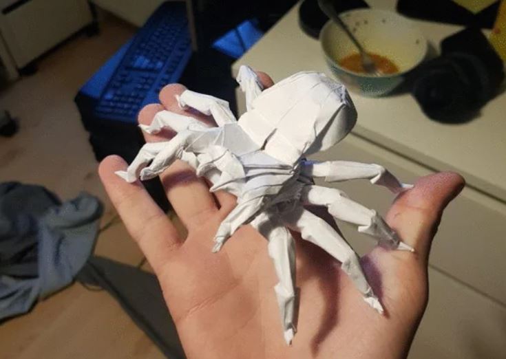 spider made out of paper mâché