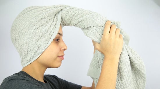 Wrapping towel around your head