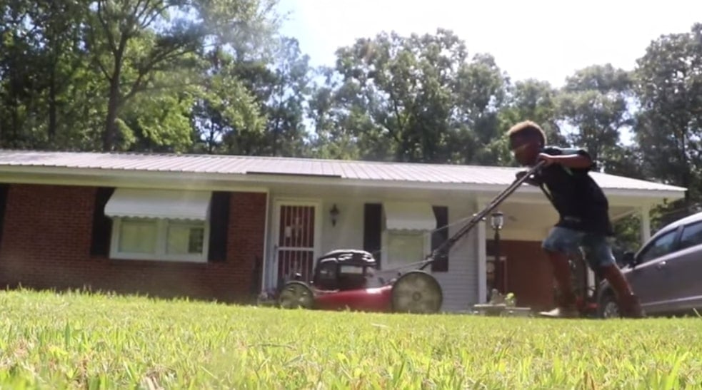 mowing lawn 