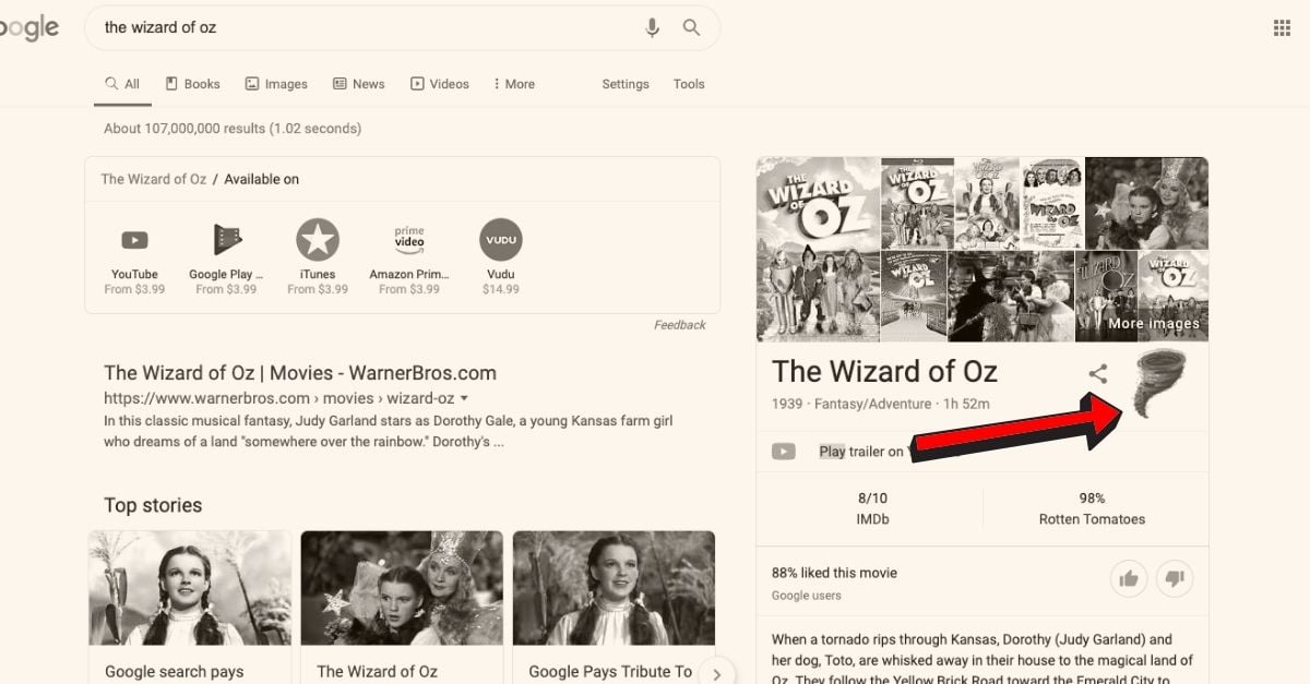 Google celebrates Wizard of Oz 80th anniversary