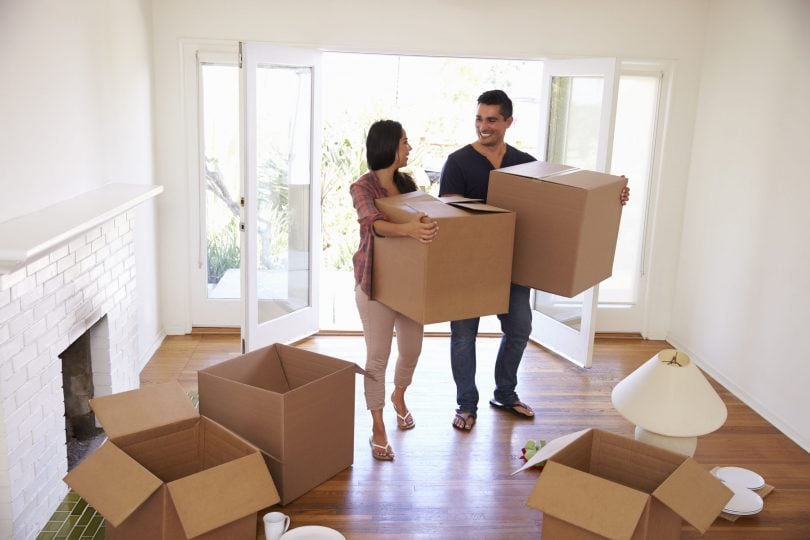 couple moving into a new home