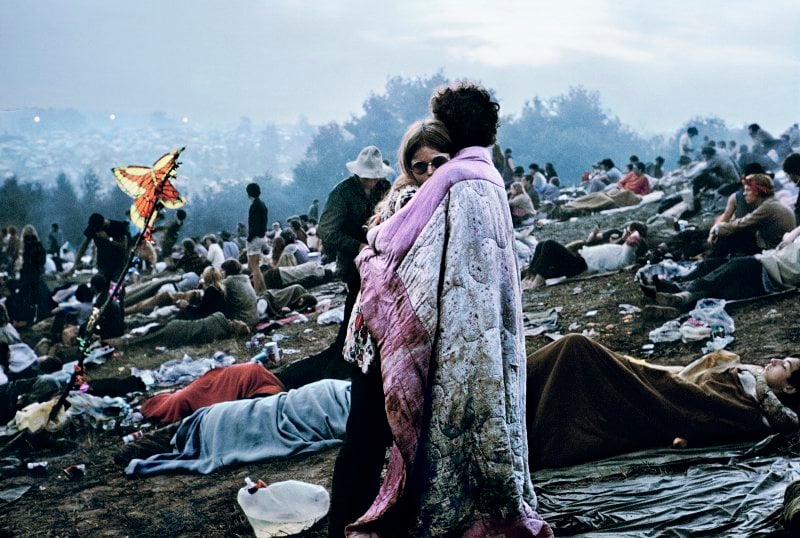 Nick and Bobbi Ercoline Holding Each other in Bethel, New York at Woodstock 'Aquarian Exposition' In 69