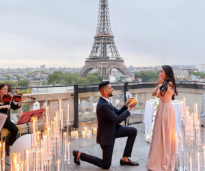 Dhar proposed to Laura before the Eiffel Tower