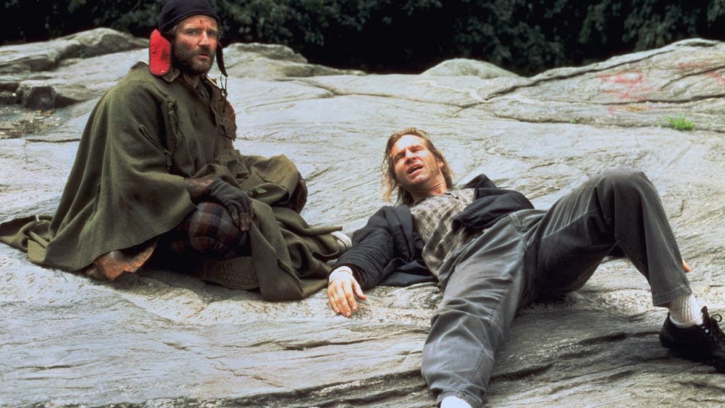 Robin WIlliams and Jeff Bridges in the film "The Fisher King".