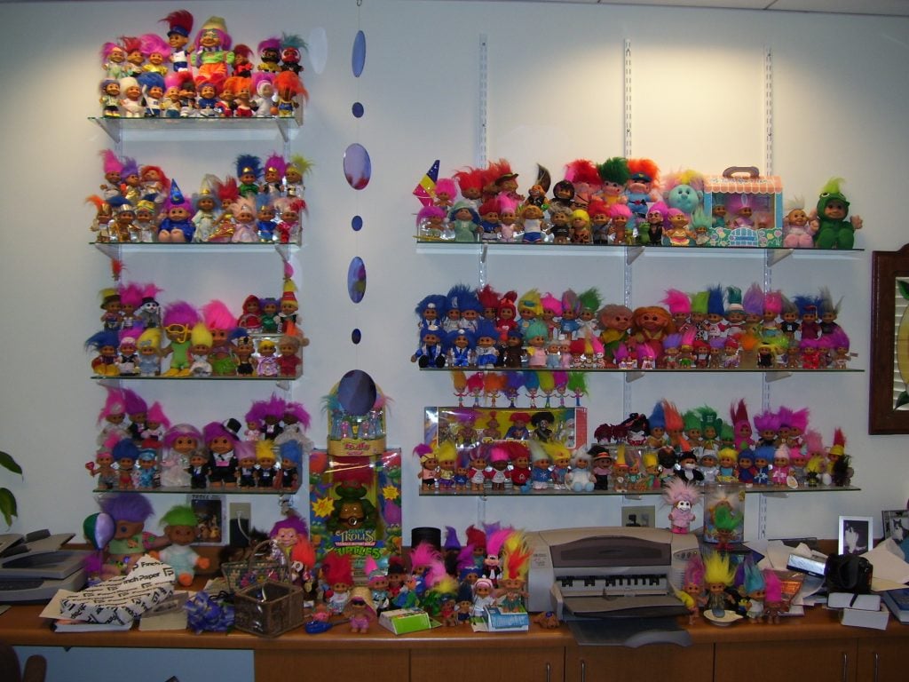 A large collection of vintage Troll Dolls. 
