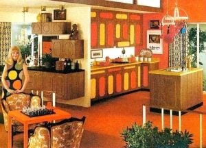 A house in the 60s was as colorful as the clothing people wore