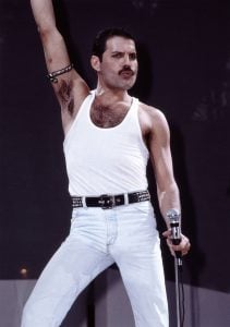 Freddie Mercury participated in the move away from low-waisted pants