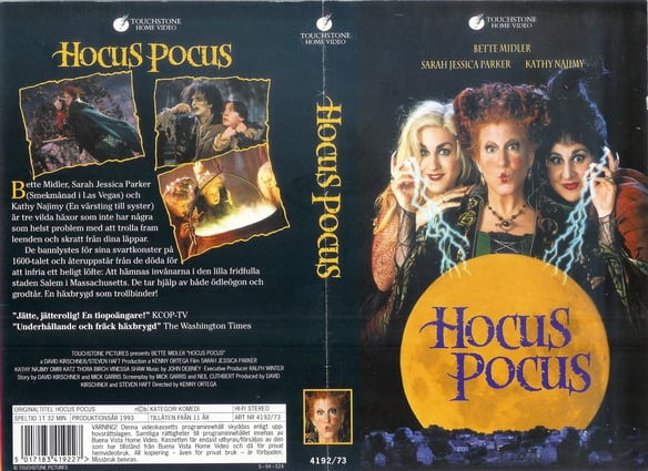 VHS cover for Disney film, 'Hocus Pocus'.