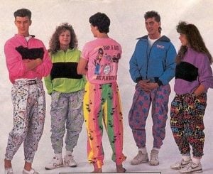 Bright neon colors definitely defined 1980s fashion
