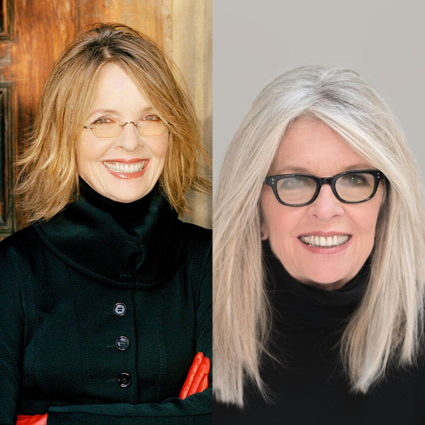 Diane Keaton finally ditched the blond streaks for complete gray and is beautiful!