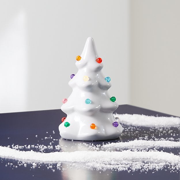 white colorful ceramic christmas tree crate and barrel