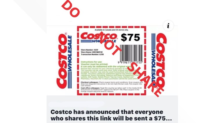 do not share fake costco coupon scam 