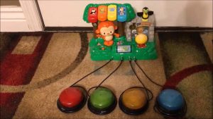 An example of a switch adapted toy. These use larger switches so children with special needs can use them more comfortably