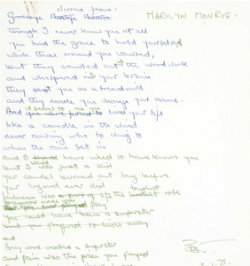 Handwritten lyrics to some of Elton John's classics are selling for quite a lot