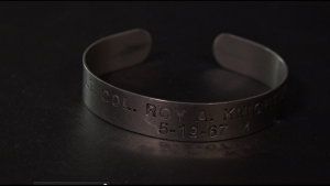 Shannon Miller religiously wore Col. Knight's POW/MIA bracelet until he returned home