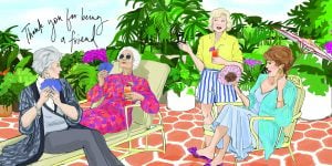 Julie Houts illustrated this 'The Golden Girls' book with both fun and nostalgia in mind