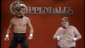 Both Swayze and Farley gave perfect performances for the Chippendales skit on 'SNL'