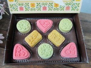 These vintage soaps added color and beauty to any shower or tub setting