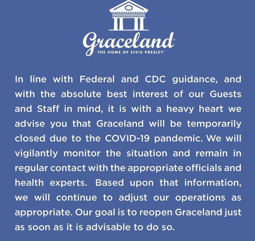 graceland closures