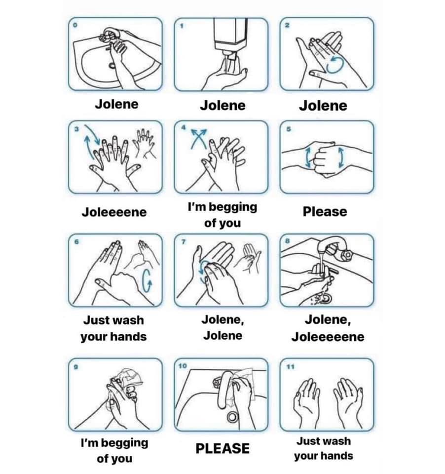 dolly parton jolene wash your hands 
