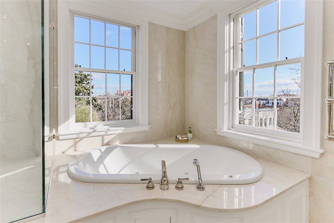 master bathroom with view bath tub