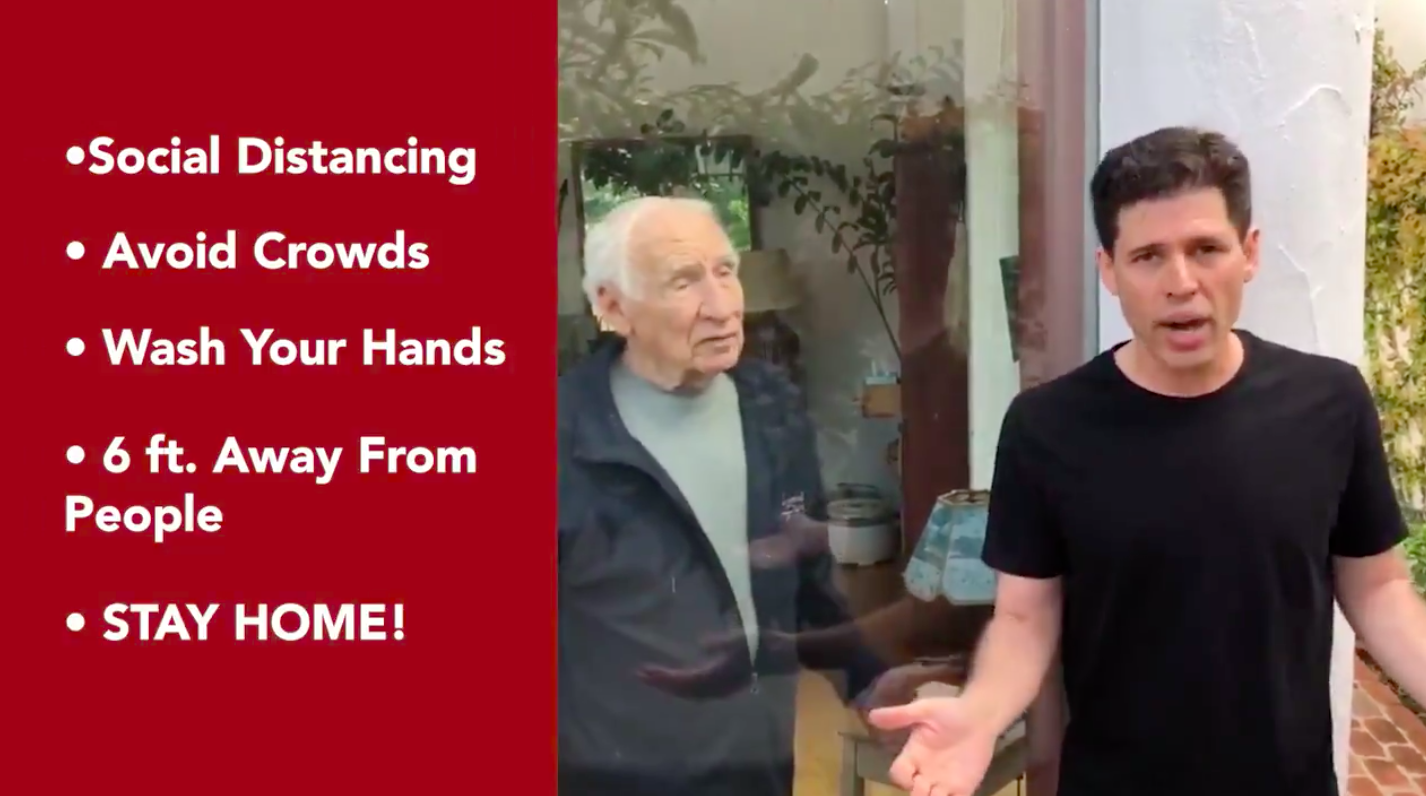 Mel Brooks And His Son Max Brooks Tell People "Don't Be A Spreader" During Coronavirus