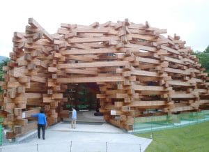 The Hakone Pavilion is like a giant Lincoln Logs playset