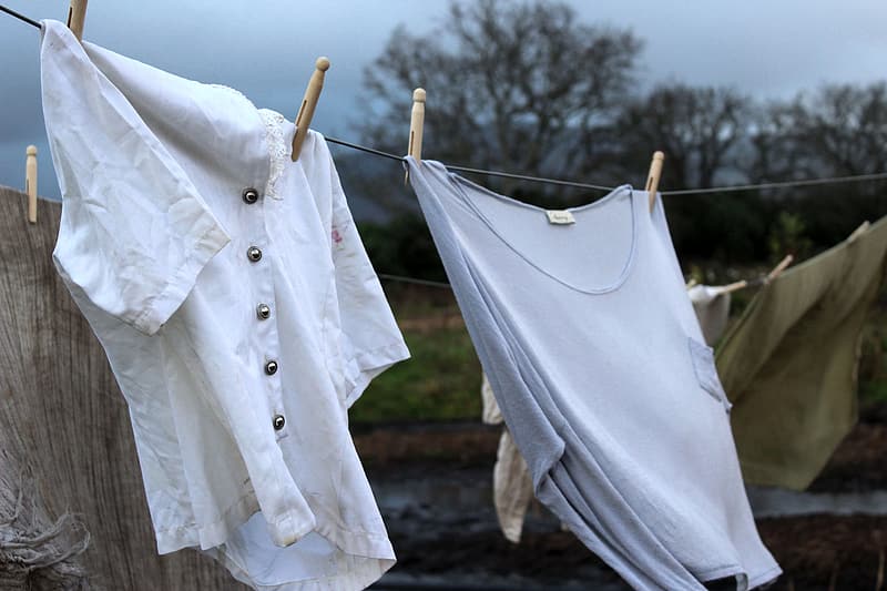 clothes hanging to dry