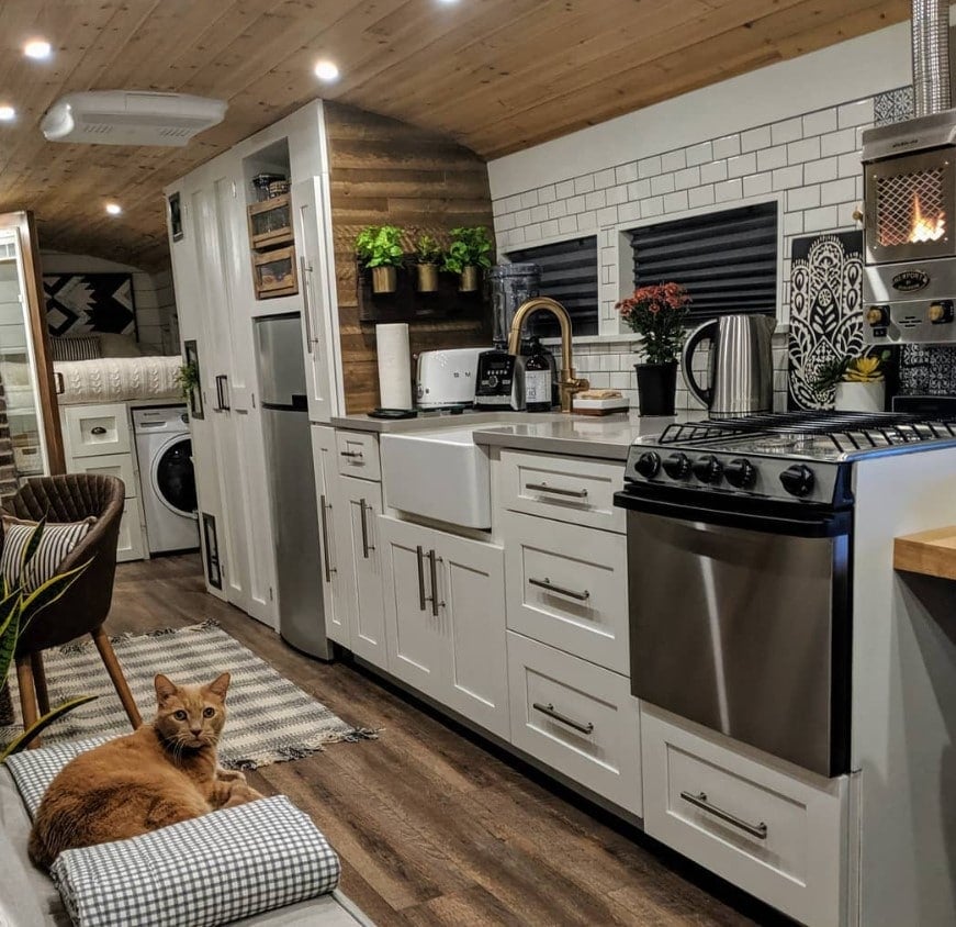 inside of the tiny home kitchen