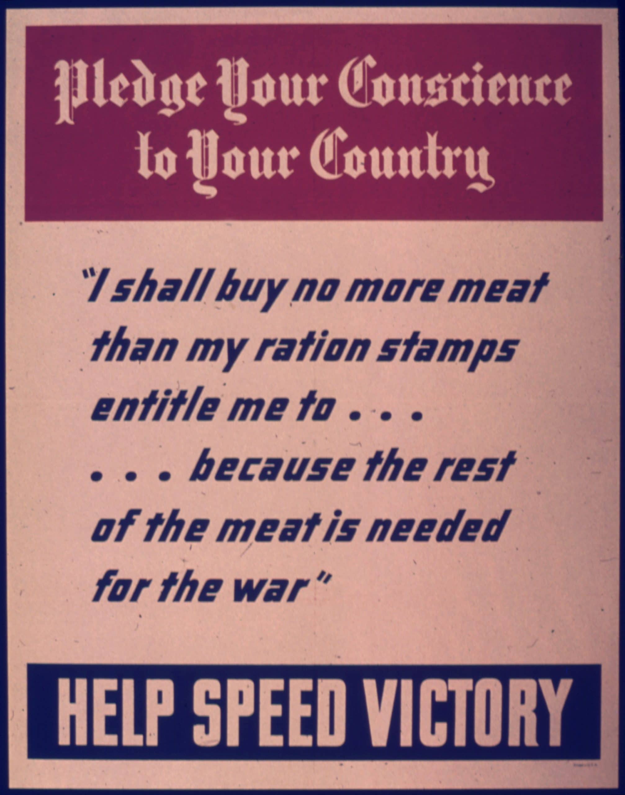 meat rationing poster