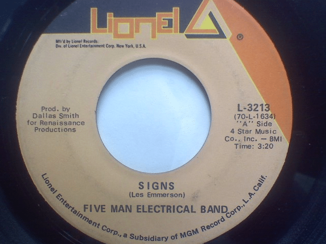 "signs" by five man electrical band political