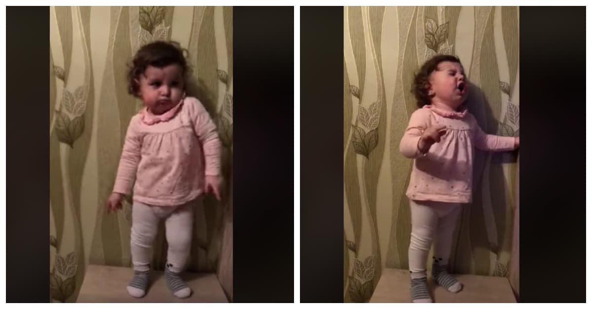 toddler dances to 50s rock music in adorable video