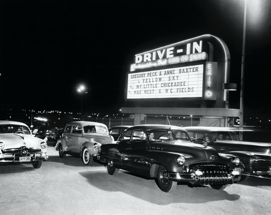 restaurants turning parking lots into drive-in theaters